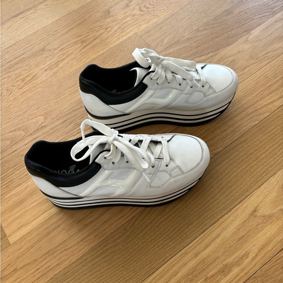 Hogan white leather platform sneakers Size 8 - Picture 2 of 10